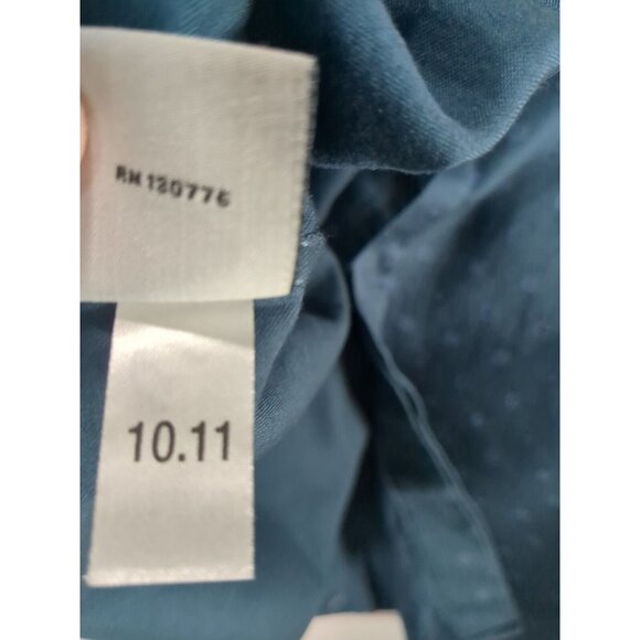 FUBU The Collection Mens 17.5 38/39 Blue Button Down Square Print Dress Shirt - Picture 10 of 11